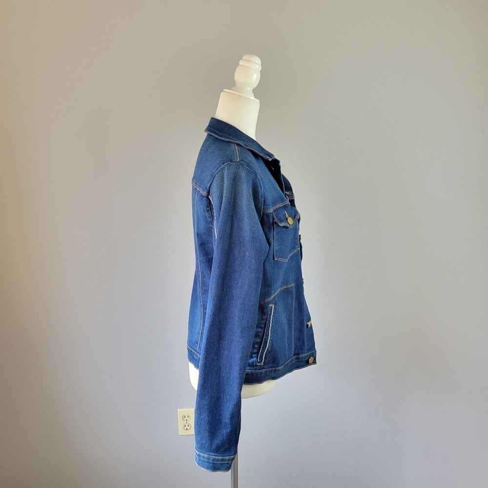 FRAME // ltd ed le slim denim jacket in medium blue denim shore coast - Picture 10 of 16